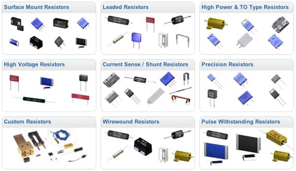 Many different types of resistor